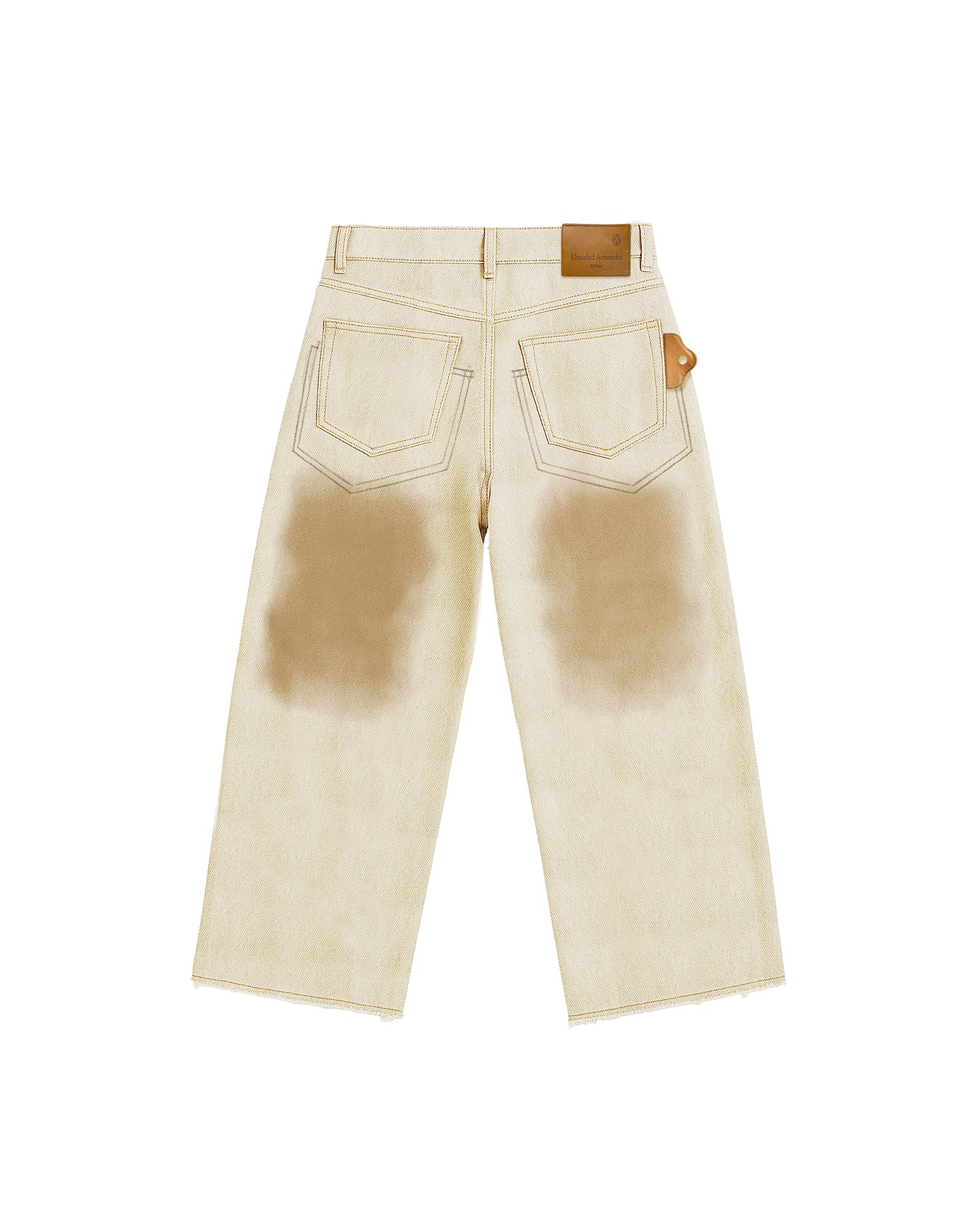 Double Knee White Pants