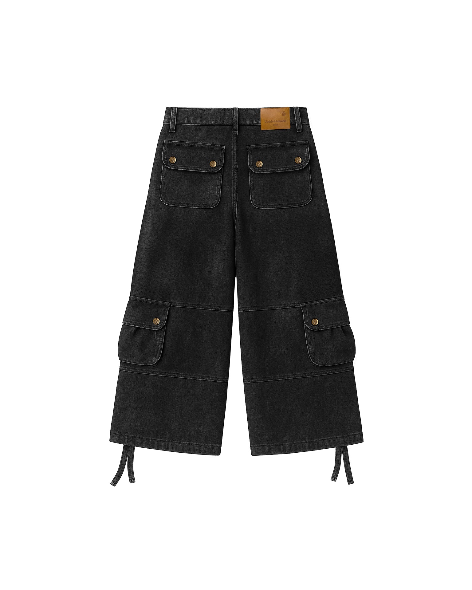 Wide Leg Black Cargo Pants