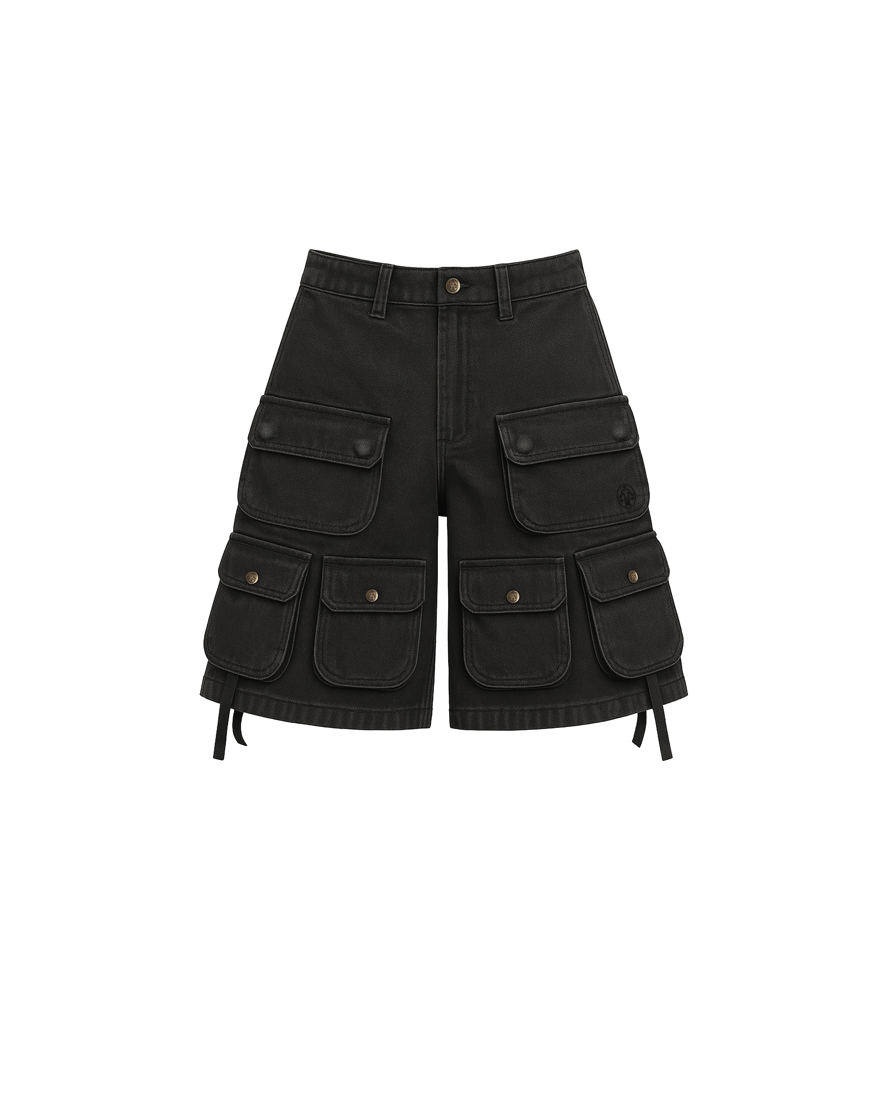 Washed Black Cargo Shorts