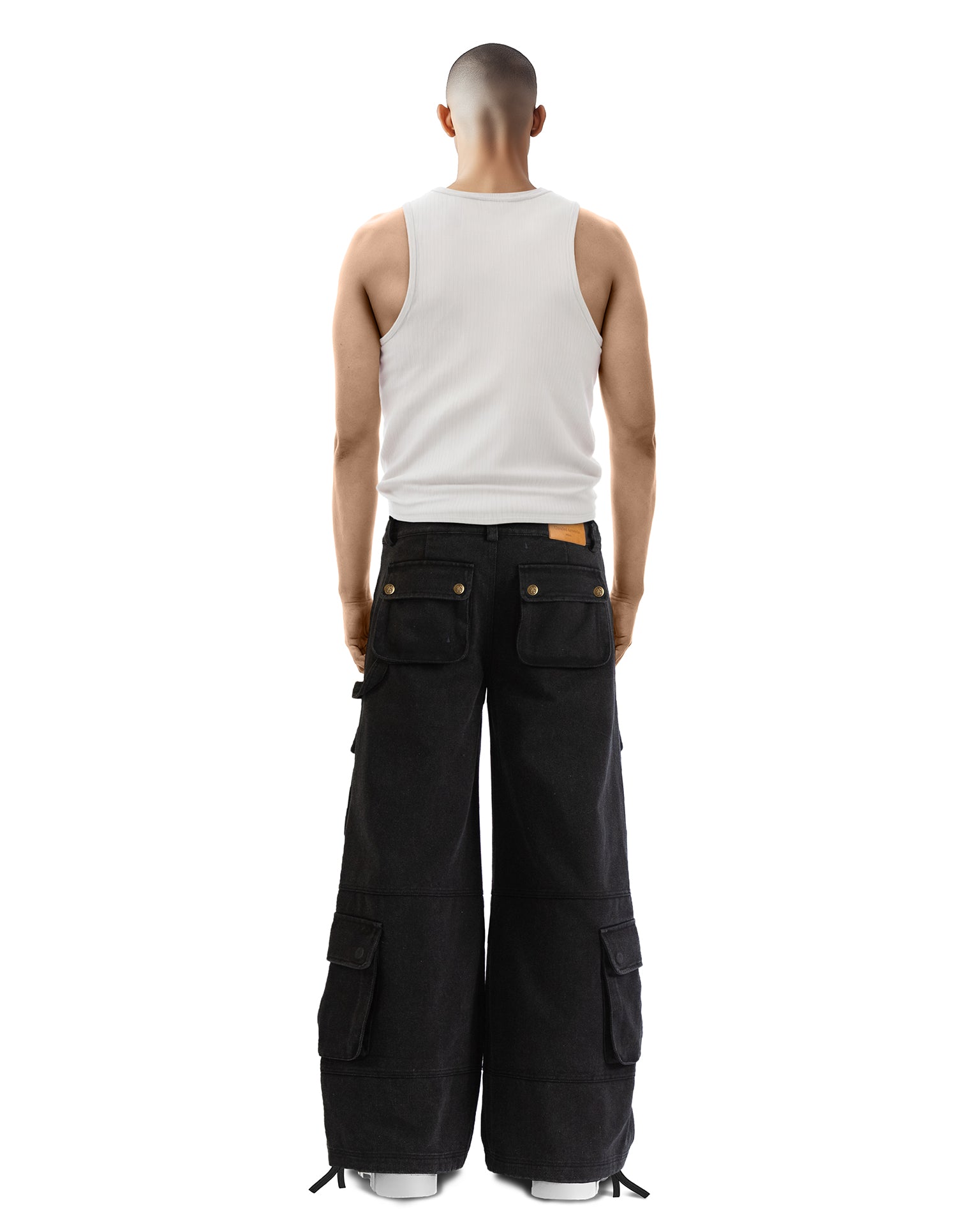 Wide Leg Black Cargo Pants