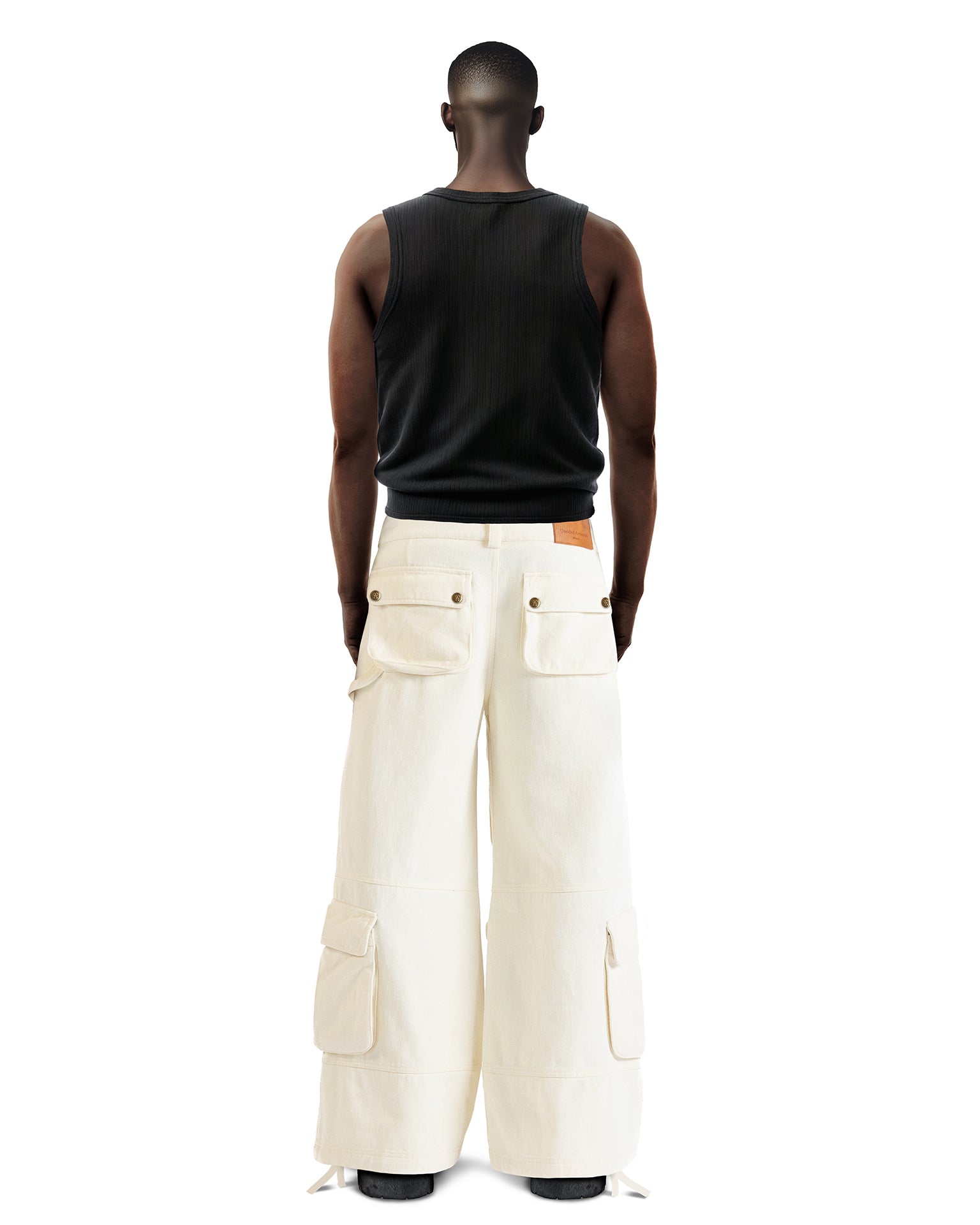 Wide Leg White Cargo Pants