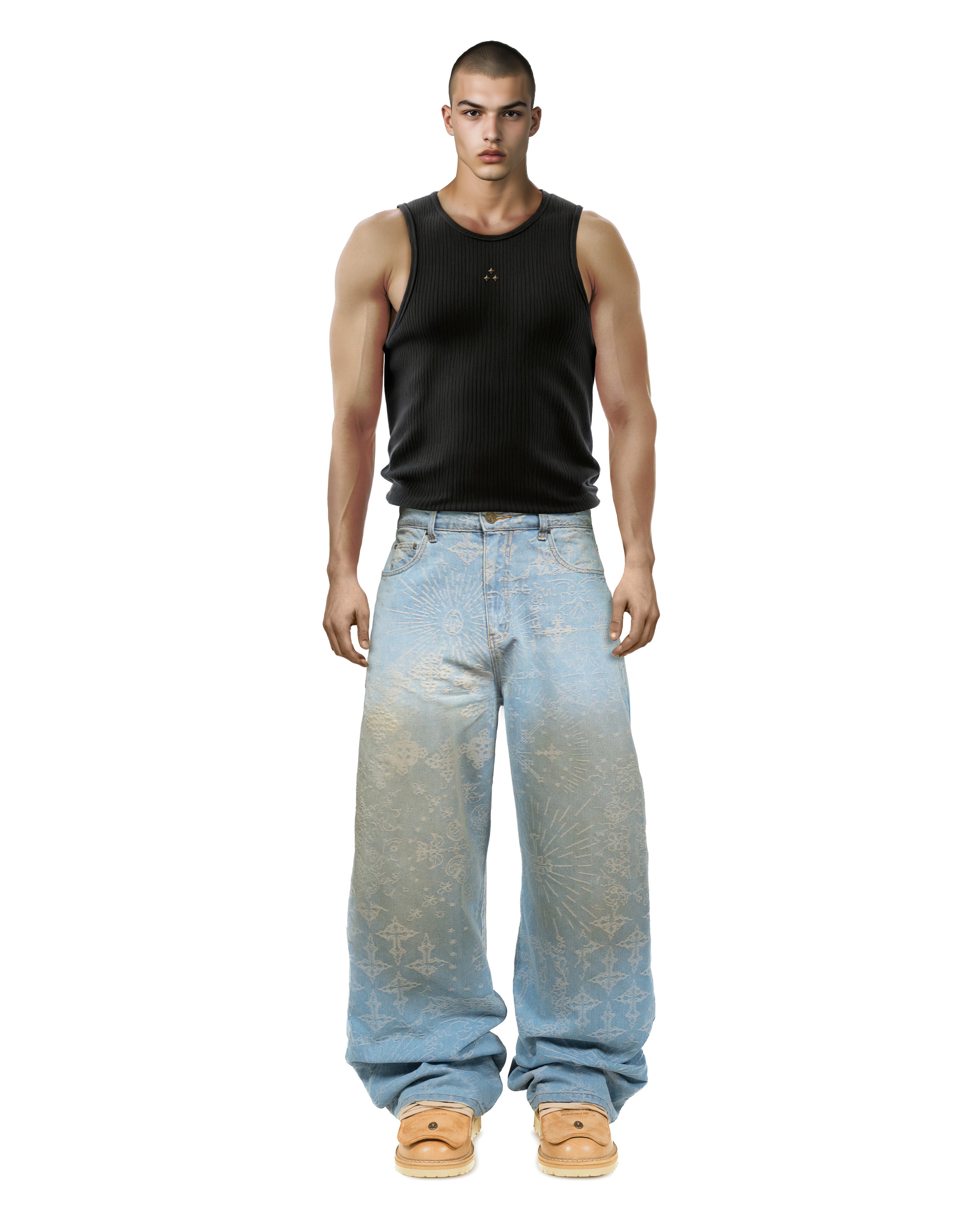 Jacquard Blue Jeans