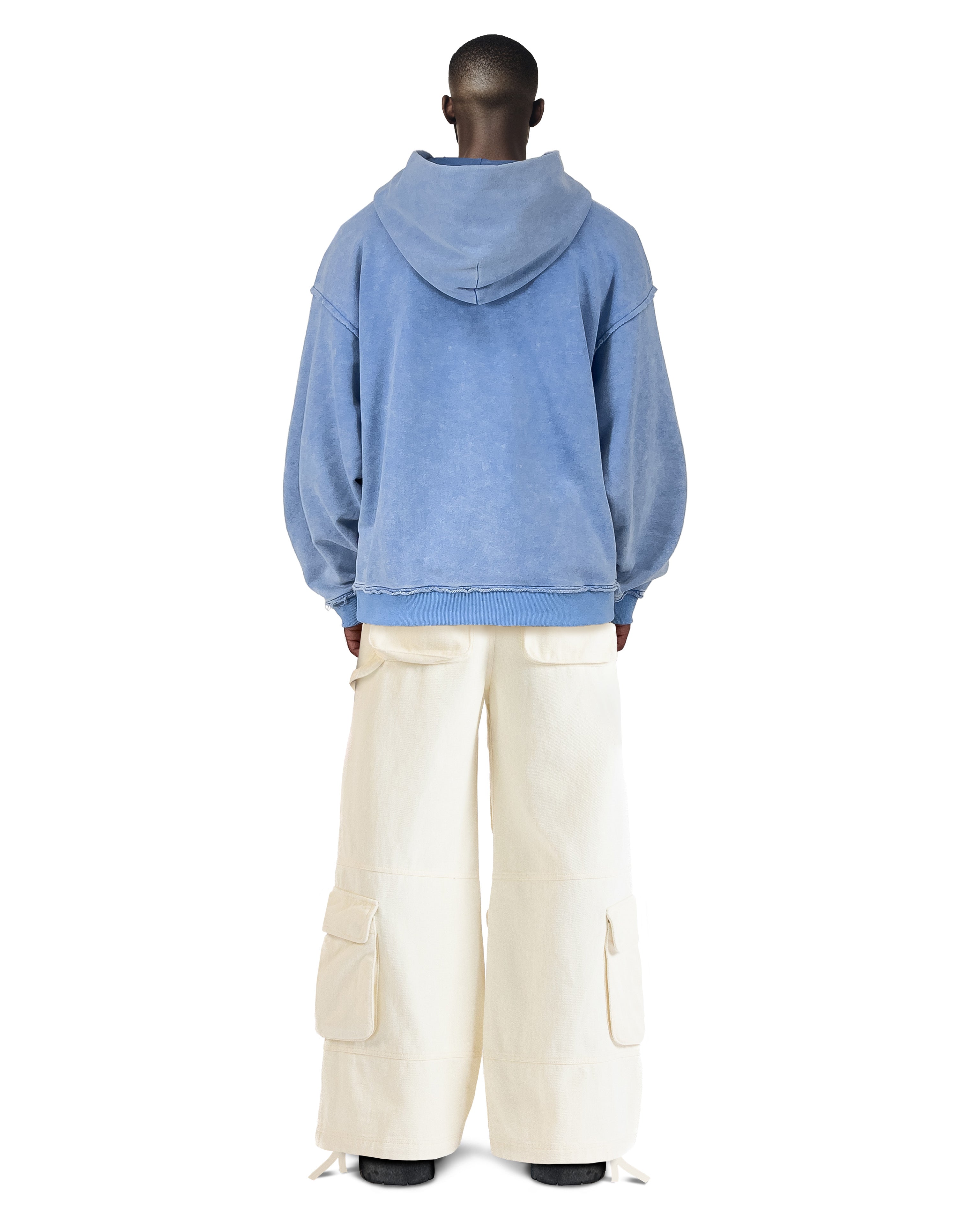 Hoodie Spiral Logo Washed Blue