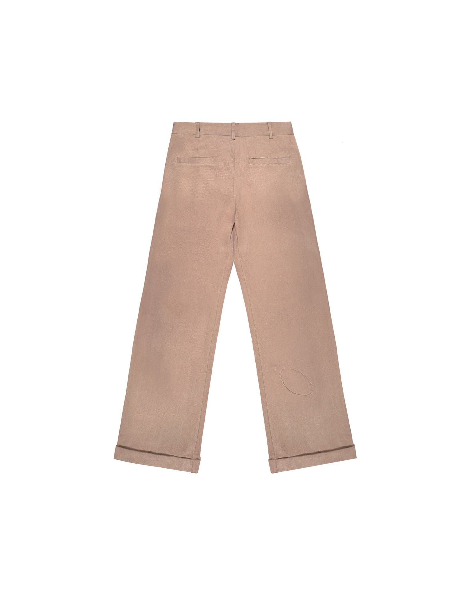 Beige Workwear Pleated Patch Cargo Pants