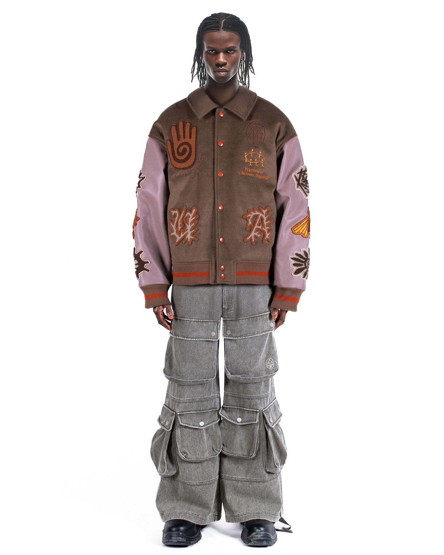 Varsity Jacket Rooting Wood Brown