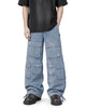 Cargo Wide Pants Washed Light Blue 122