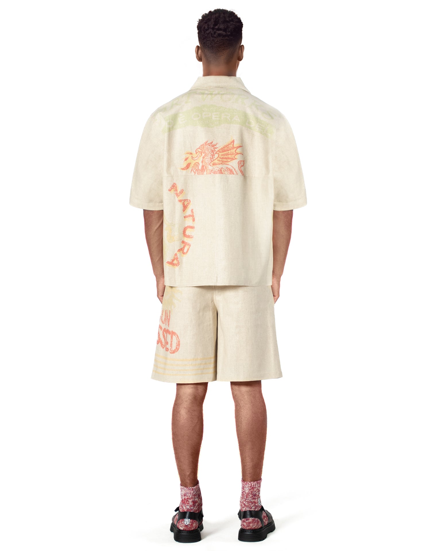 Short-Sleeve Fruit Linen Shirt