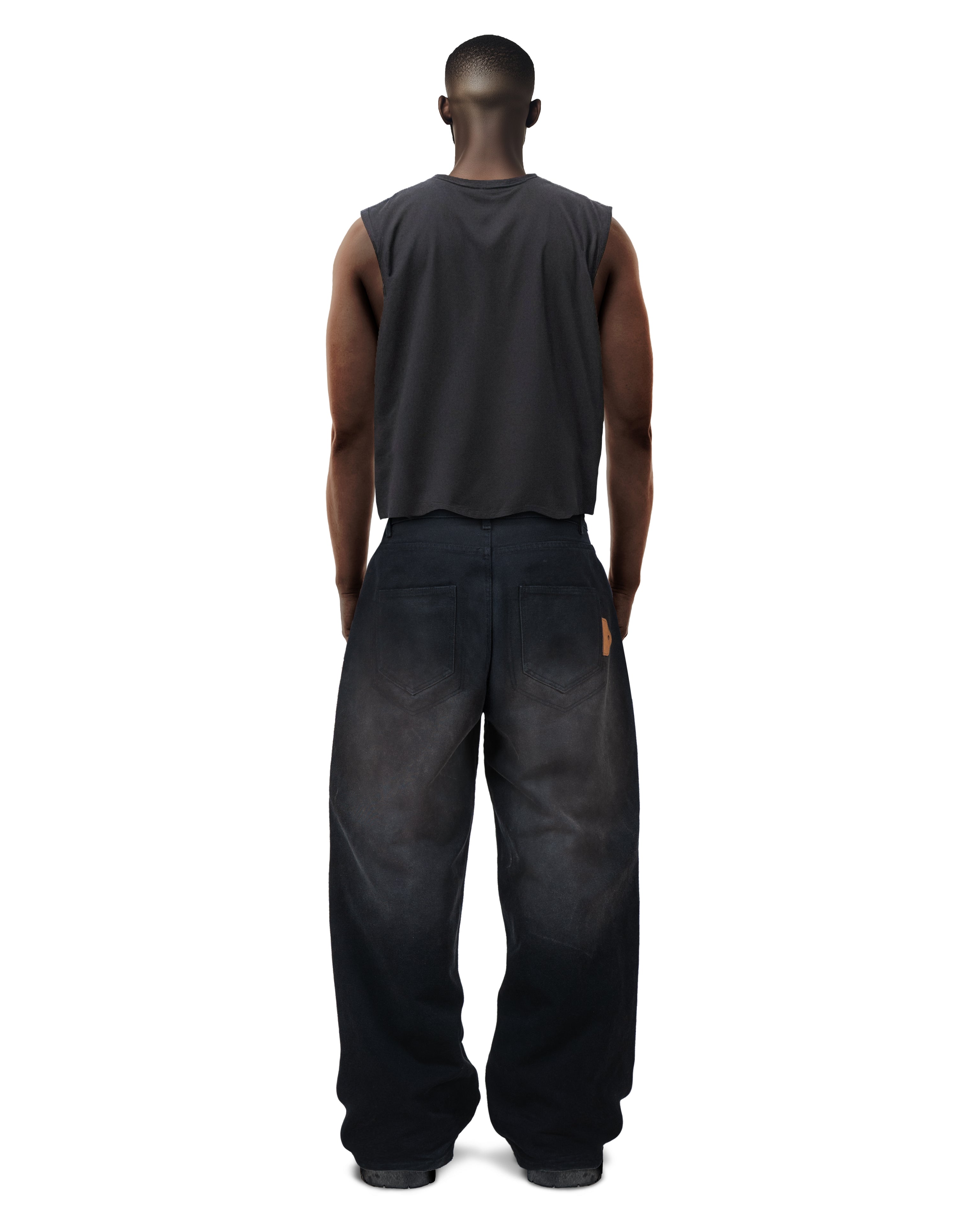 Double Knee Black Pants