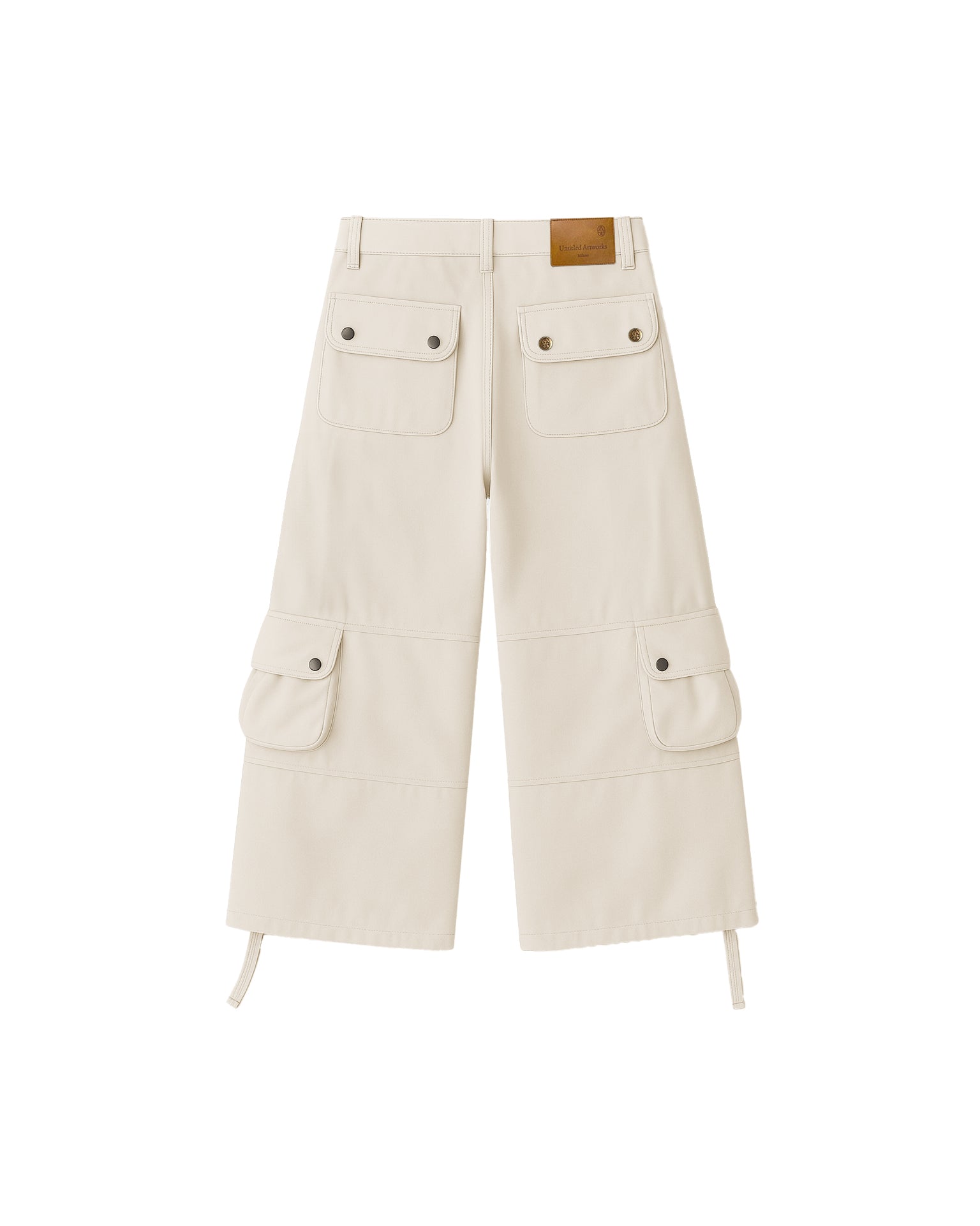 Wide Leg White Cargo Pants