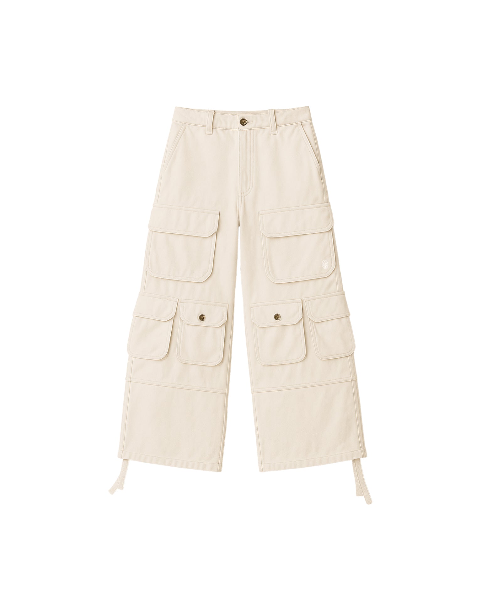 Wide Leg White Cargo Pants
