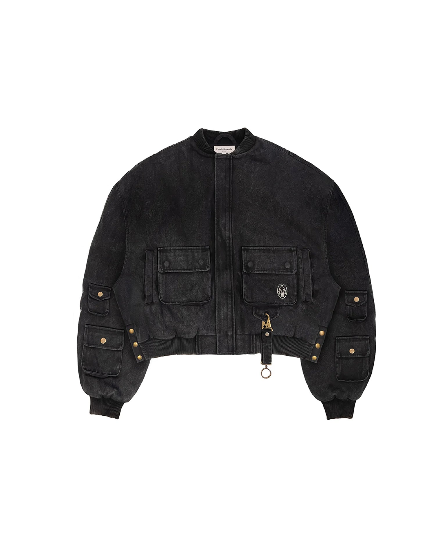 Washed Black Cargo Bomber