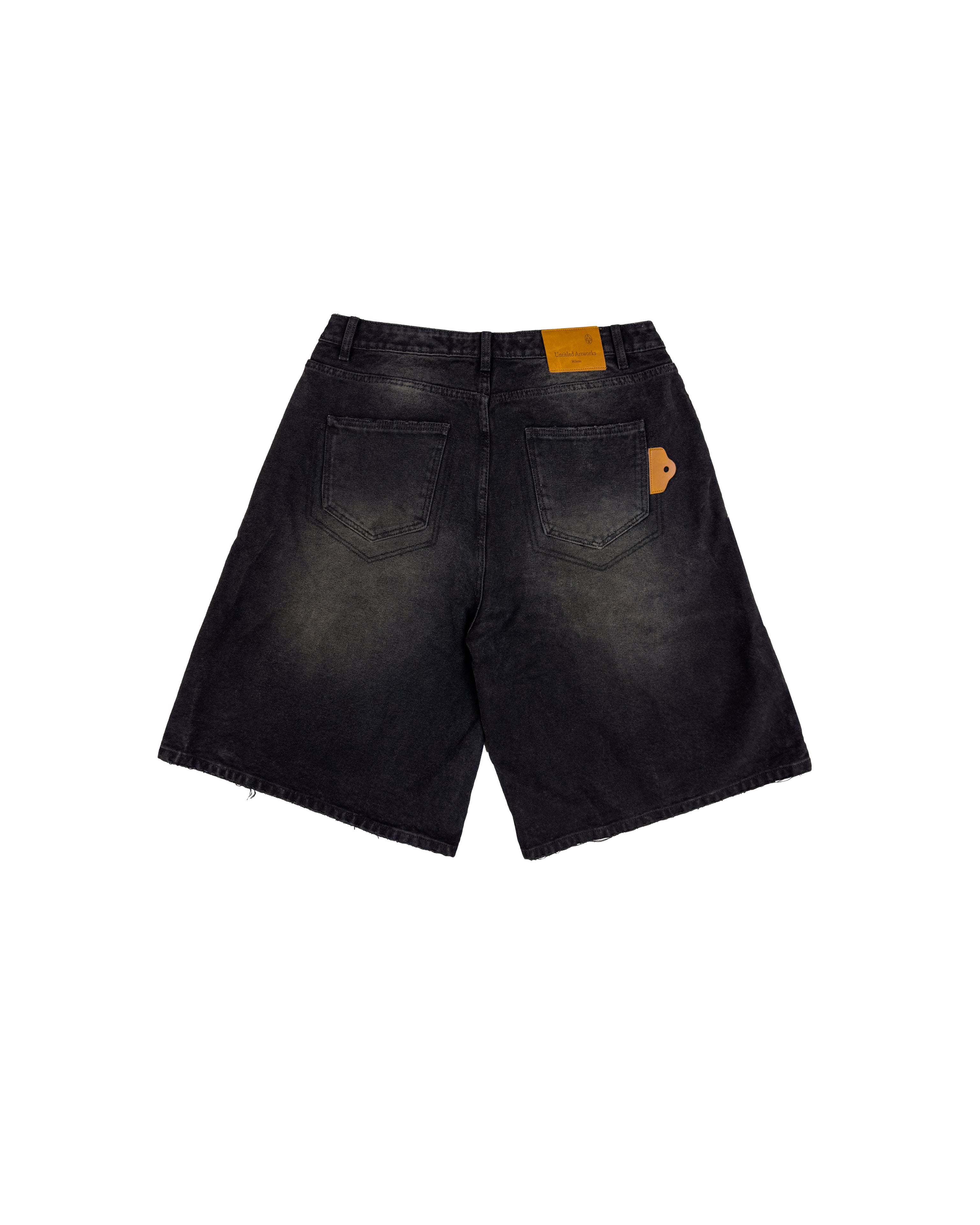 Double Knee Black Shorts