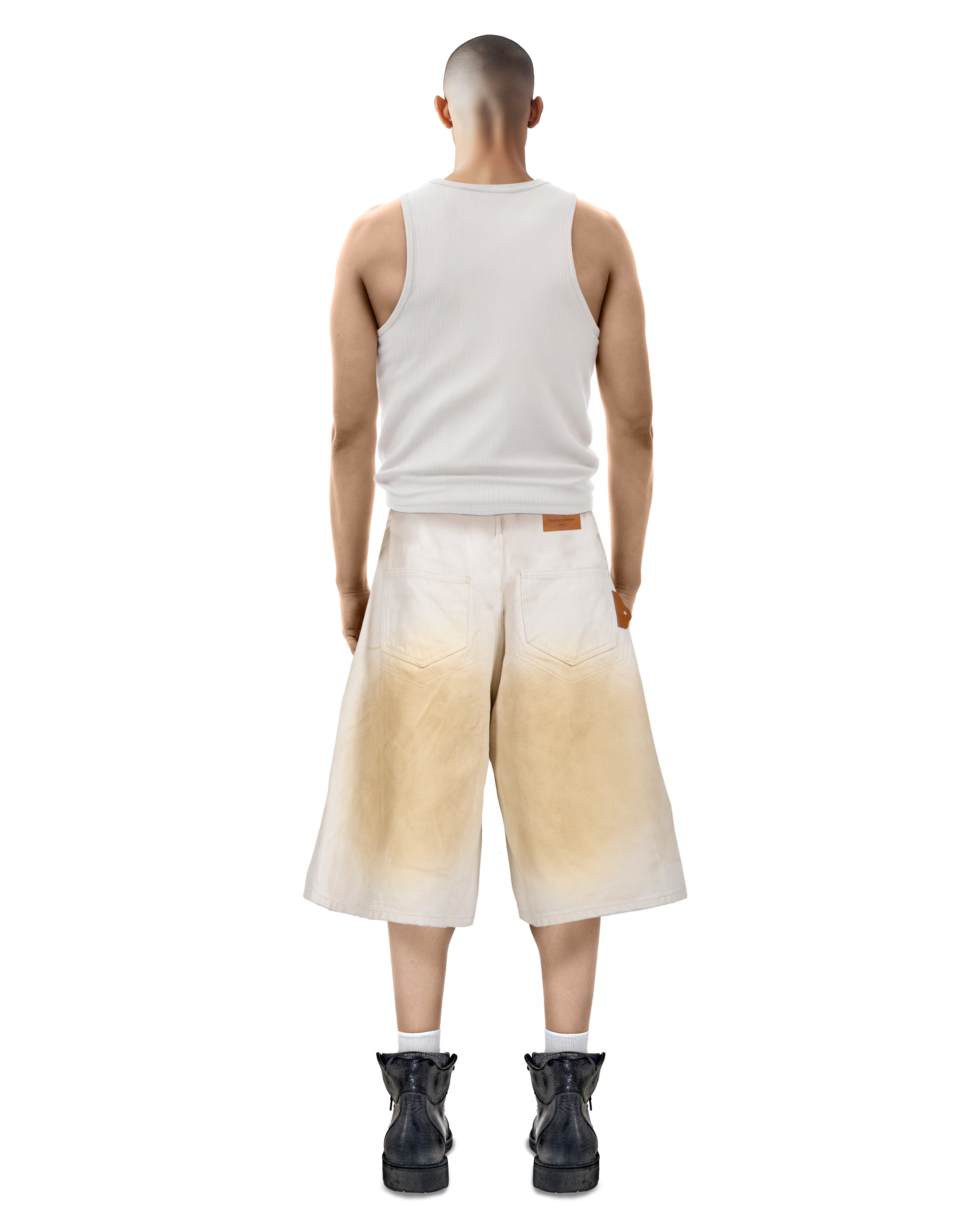 Double Knee White Shorts