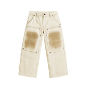 Double Knee Workwear Cream Pants