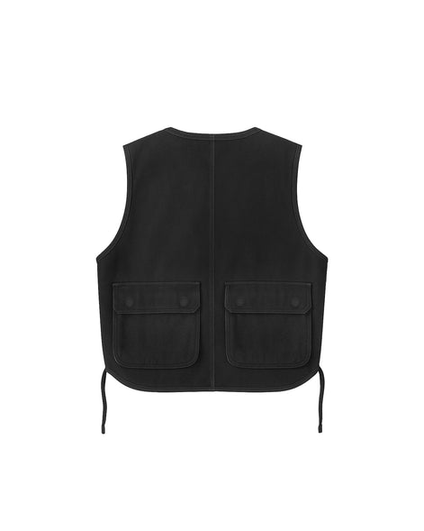 Cargo Vest Washed Black