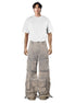 Washed Blue Wide-Leg Cargo Pants