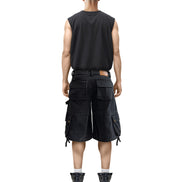 Cargo Shorts Washed Black