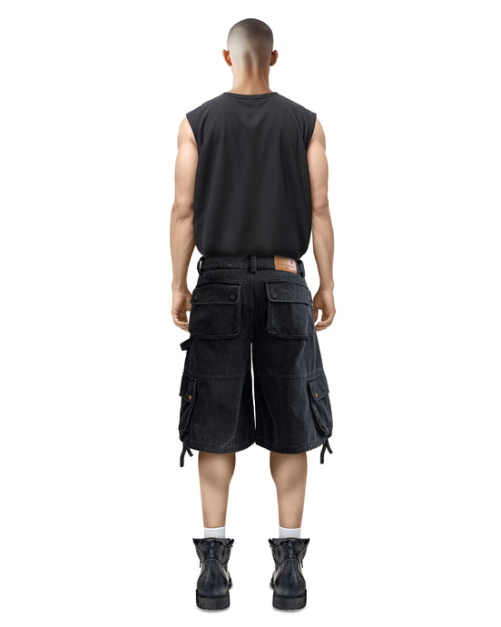 Cargo Shorts Washed Black