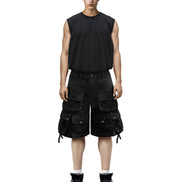 Cargo Shorts Washed Black