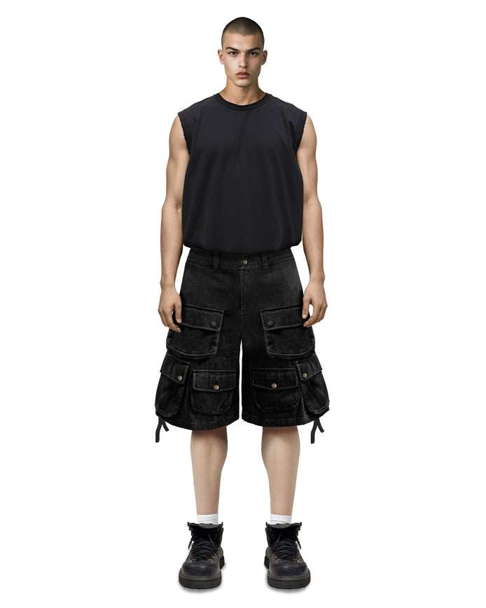 Cargo Shorts Washed Black