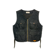 Cargo Vest Washed Black