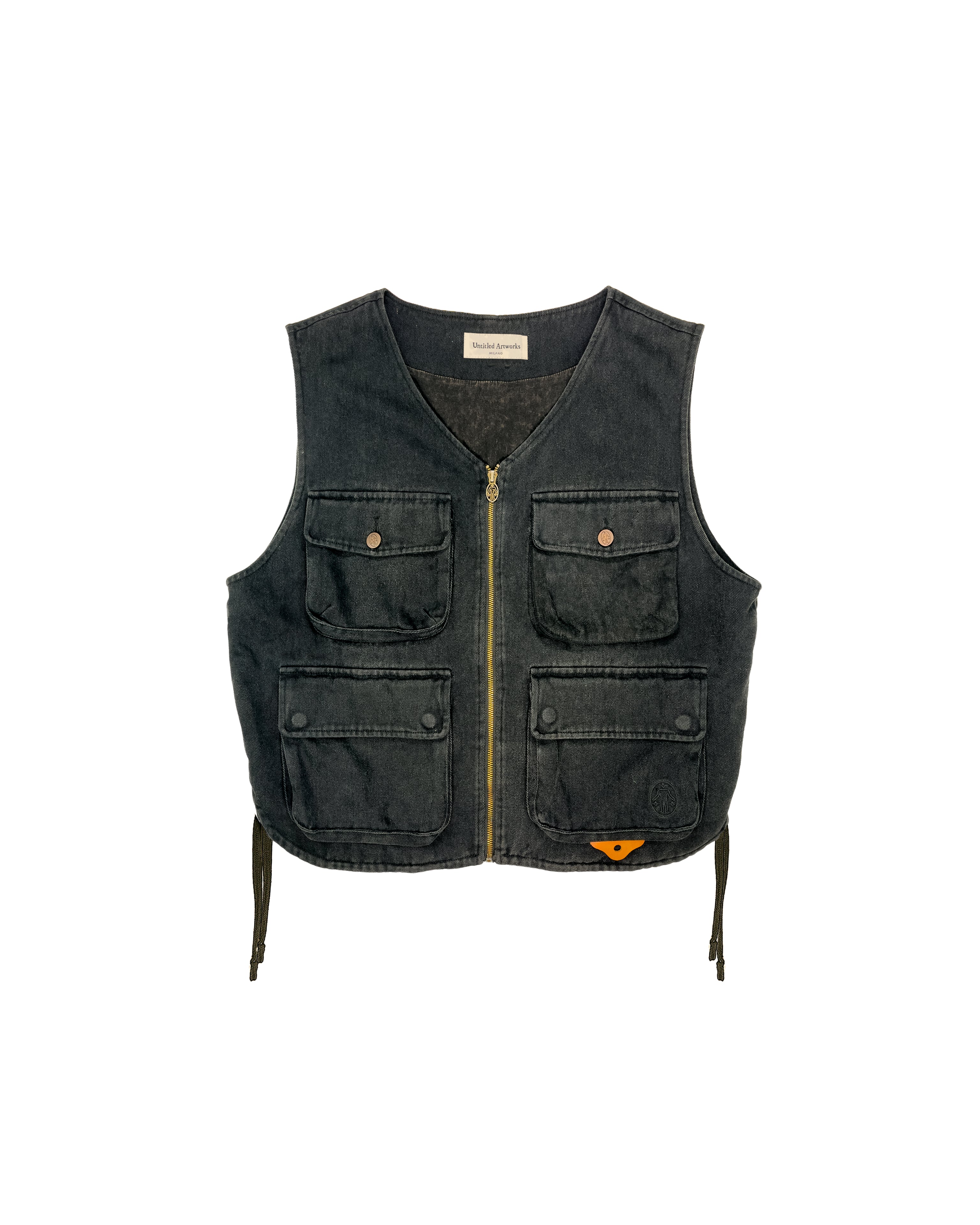 Cargo Vest Washed Black