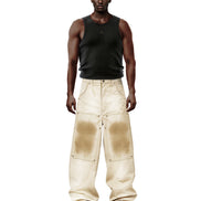 Double Knee Workwear Cream Pants