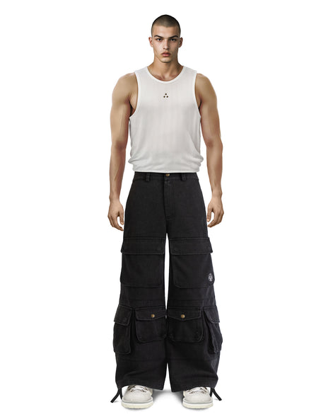 Cargo Pants Wide Leg Black