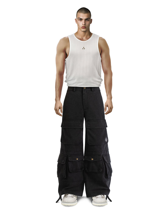 Cargo Pants Wide Leg Black