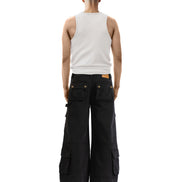 Cargo Pants Wide Leg Black