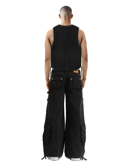 Cargo Vest Washed Black