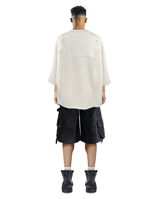 Short Sleeve White Crewneck