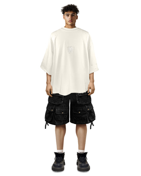 Short Sleeve White Crewneck