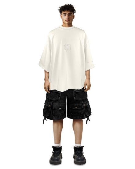 Short Sleeve White Crewneck
