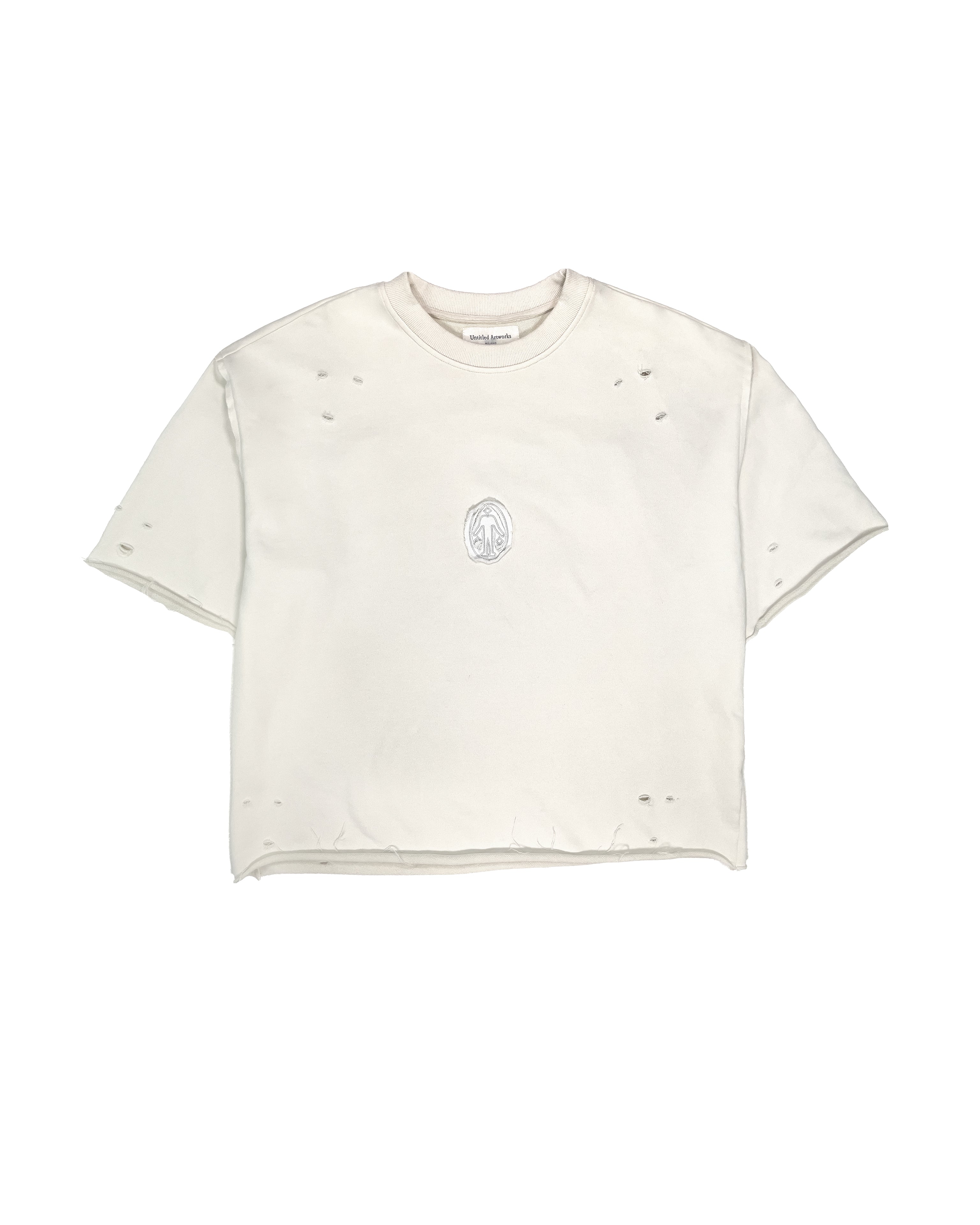 Short Sleeve White Crewneck