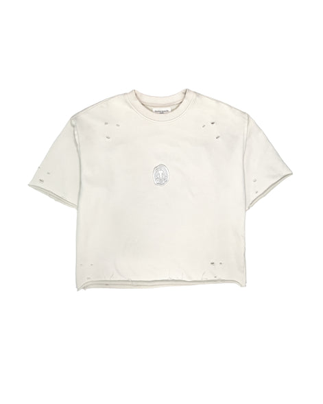 Short Sleeve White Crewneck