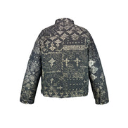 Jacquard Black Denim Jacket