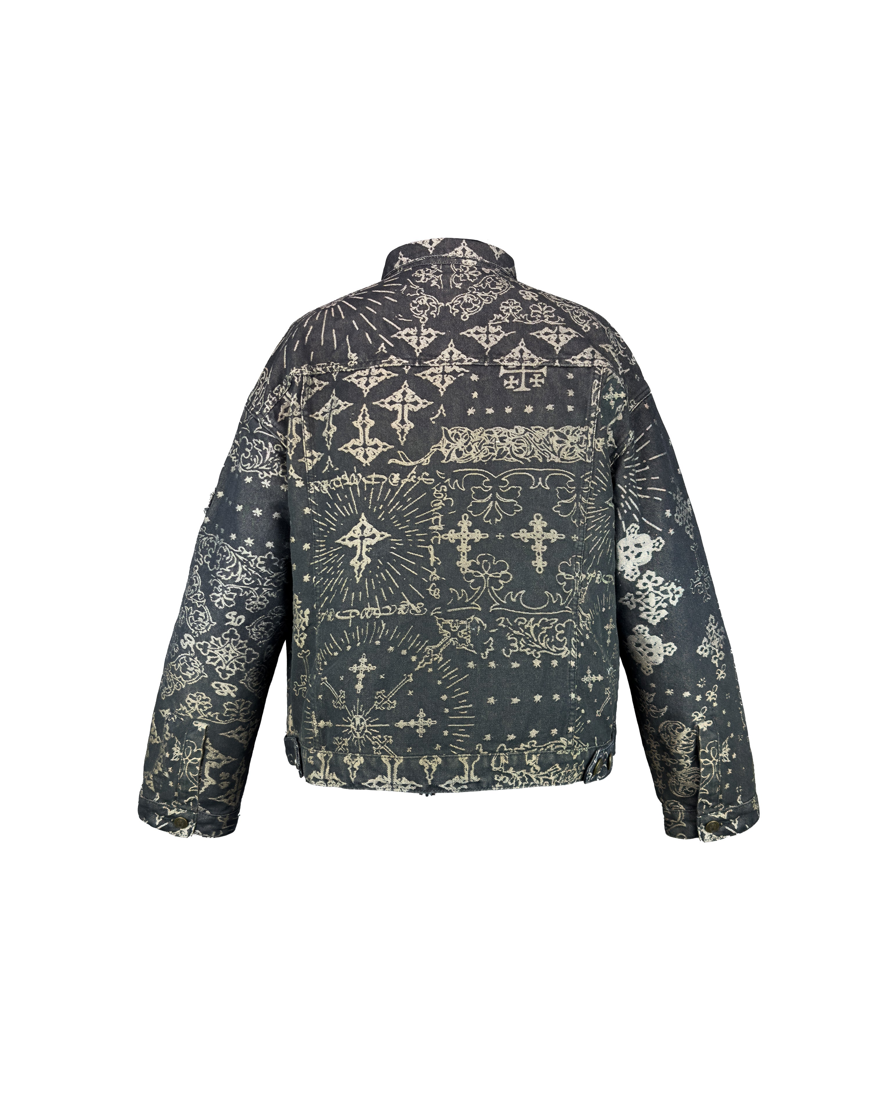 Jacquard Black Denim Jacket