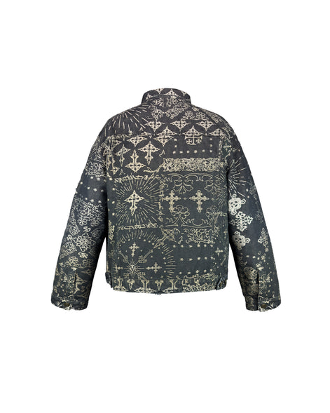Jacquard Black Denim Jacket