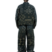 Jacquard Black Denim Jacket