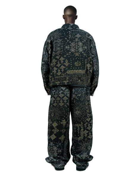 Jacquard Black Denim Jacket