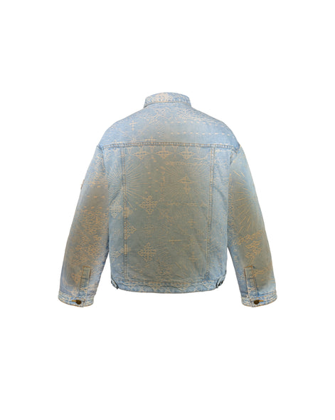 Jacquard Blue Denim Jacket