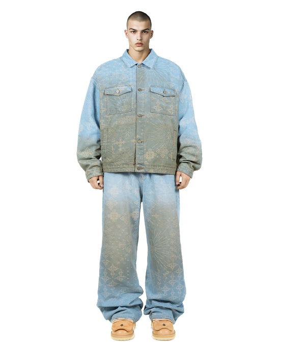 Jacquard Blue Denim Jacket