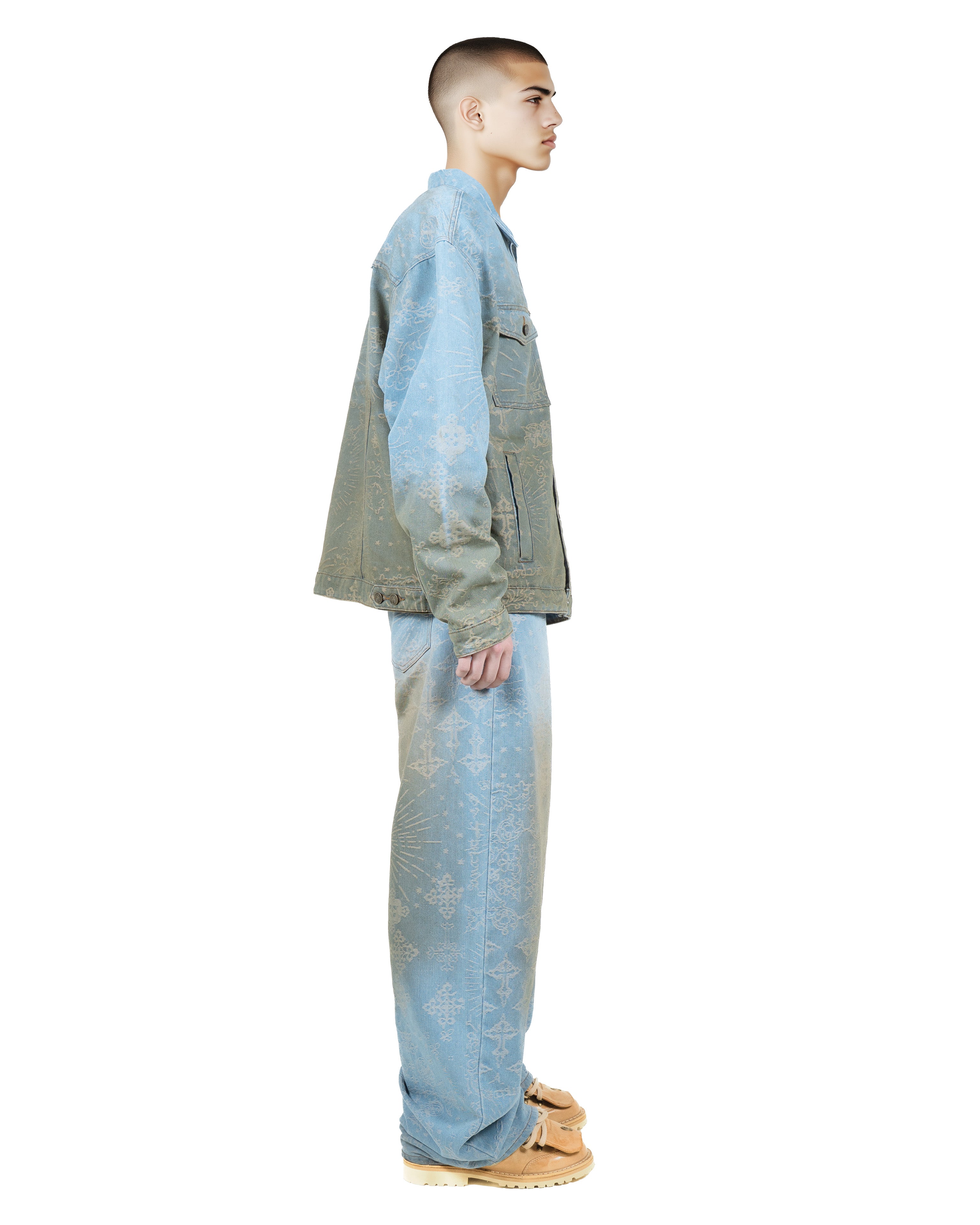 Jacquard Blue Denim Jacket
