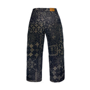 Jacquard Black Jeans Pants