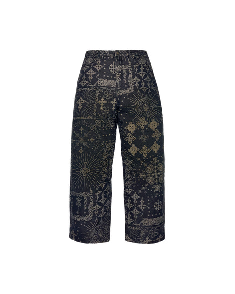 Jacquard Black Jeans Pants