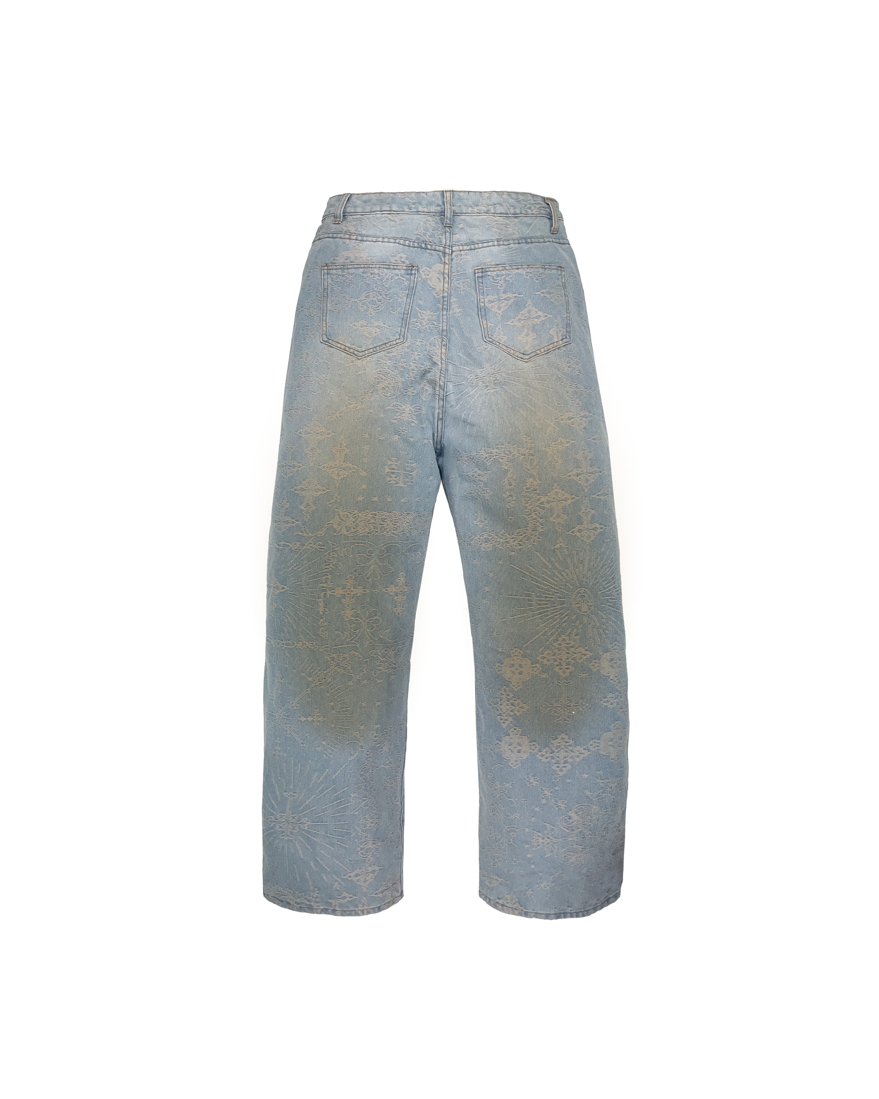 Jacquard Blue Jeans Pants