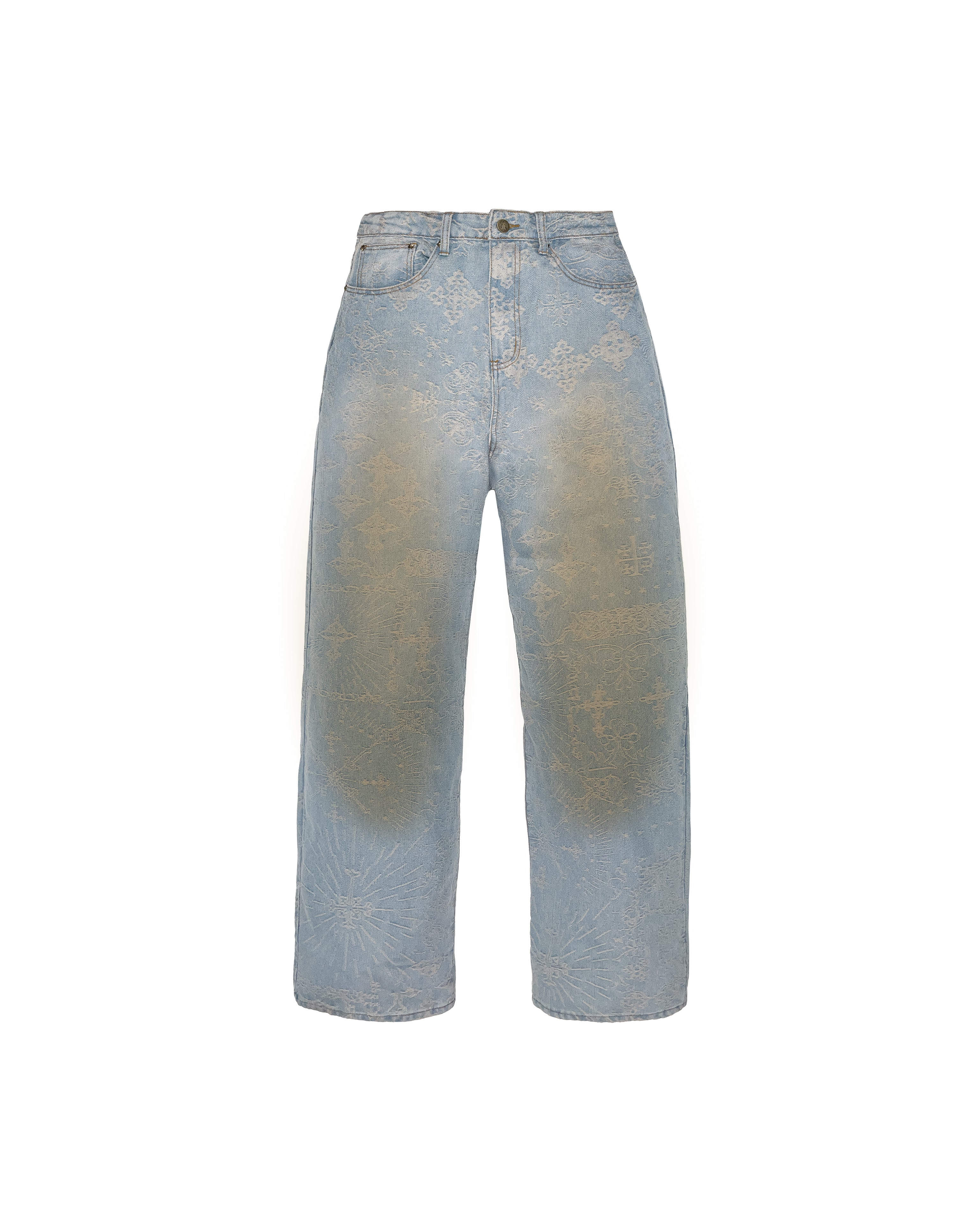 Jacquard Blue Jeans Pants