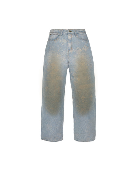Jacquard Blue Jeans Pants