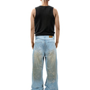 Jacquard Blue Jeans Pants